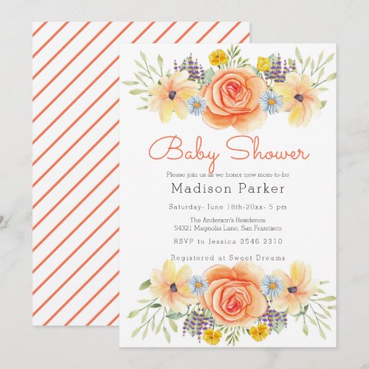 Colorful Flowers Kaart (Voorkant / Achterkant)