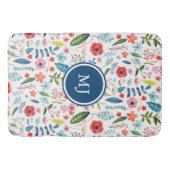Colorful Flowers & Leafs Botanisch Patroon Badmat (Voorkant)