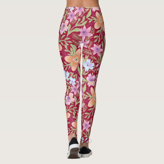 Colorful Flowers Leggings (Achterkant)
