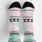 Colorful  Flowers - Name Number Socks Sokken (Top)