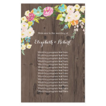 Colorful Flowers op Faux Wood