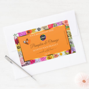 Colorful Flowers Oranje Product Labels Harten Logo