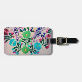 Colorful Flowers Patroon Bagagelabel