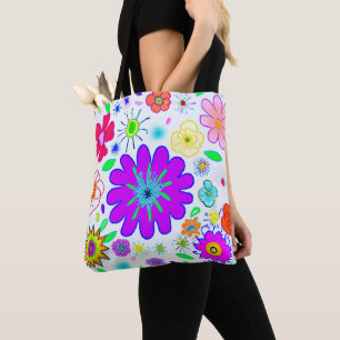 Colorful Flowers Patroon Draagtas