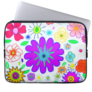 Colorful Flowers Patroon Laptop Sleeve