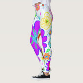 Colorful Flowers Patroon Leggings (Links)
