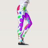 Colorful Flowers Patroon Leggings (Rechts)