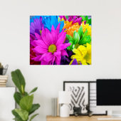 Colorful Flowers Poster (Thuiskantoor)