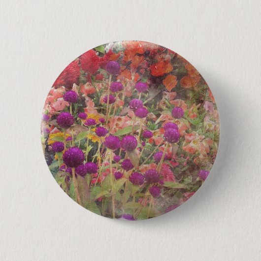 Colorful Flowers Ronde Button 5,7 Cm (Voorkant)
