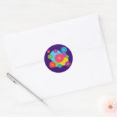 Colorful Flowers Ronde Sticker (Envelop)