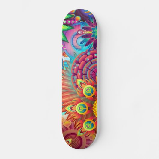 Colorful Flowers Skateboard (Voorkant)