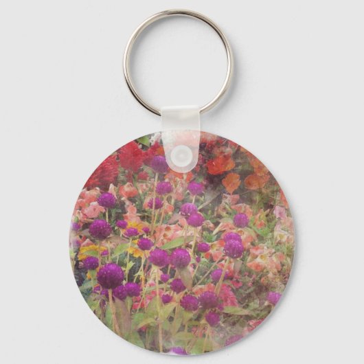 Colorful Flowers Sleutelhanger (Voorkant)