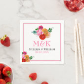 Colorful Flowers Trendy Waterverven Weddenschap De Servet (Insitu)