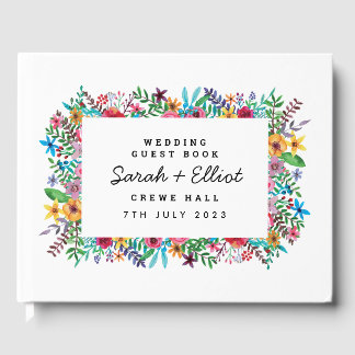 Colorful Flowers Wedding Guestbook Gastenboek