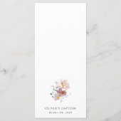 Colorful Flowers, Wildflowers, Boho, Baptism Menu (Achterkant)