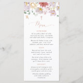 Colorful Flowers, Wildflowers, Boho, Baptism Menu (Voorkant)