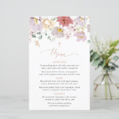 Colorful Flowers, Wildflowers, Boho, Baptism Menu (Staand voorkant)