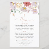 Colorful Flowers, Wildflowers, Boho, Baptism Menu (Voorkant)