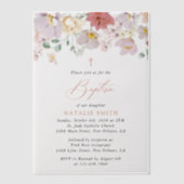 Colorful Flowers, Wildflowers, Boho, Baptism Vellum Uitnodigingen (Voorkant)