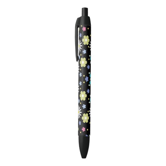 Colorful Flowers Zwarte Inkt Pen (Top (Verticaal))