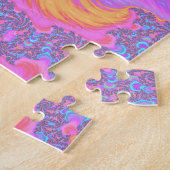 Colorful Fluorescent Trippy Fractal Spiral Legpuzzel (Zijkant)