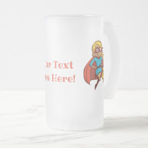 Colorful Flying Super Mam met Jouw tekst Matglas Bierpul