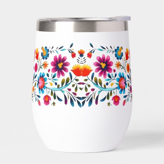 Colorful Folk Floral Tumbler (Gauche)