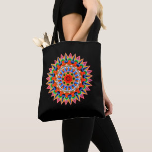 Colorful Folklore Design Canvas tas