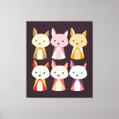 Colorful Fox Cartoon Canvas Afdruk (Voorkant)