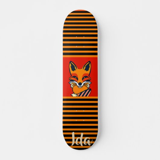 Colorful Fox Funny Personalized Skateboard (Voorkant)