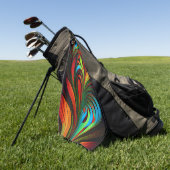 Colorful Fractal Flowers Golfhanddoek (Groen)