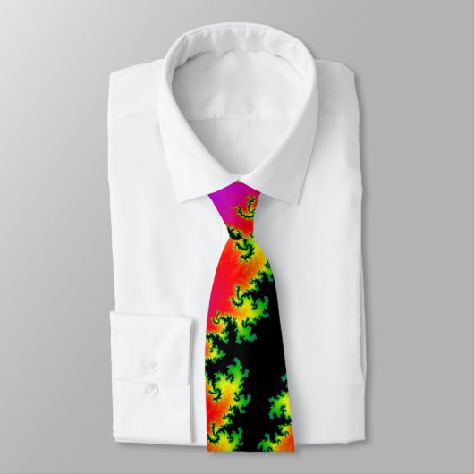 Colorful Fractal Lightning Strike Stropdas (Gebonden)