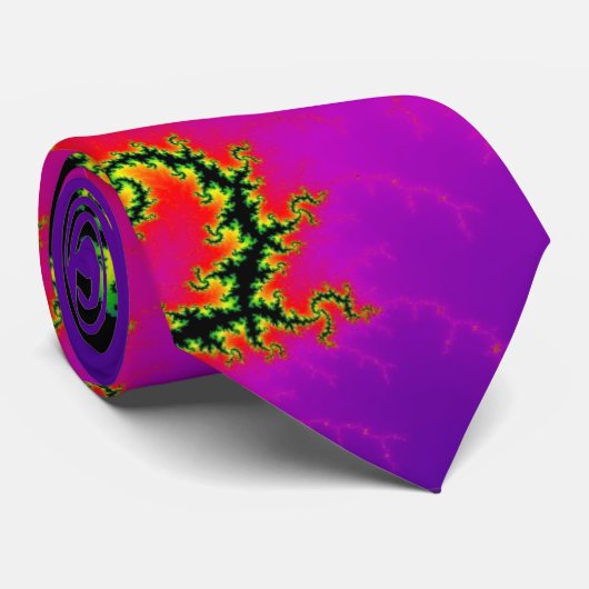 Colorful Fractal Lightning Strike Stropdas (Opgerold)