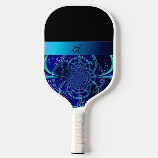 Colorful Fractal Monogram Pickleball Paddle (Achterkant)