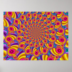 Colorful Fractal Pattern Poster