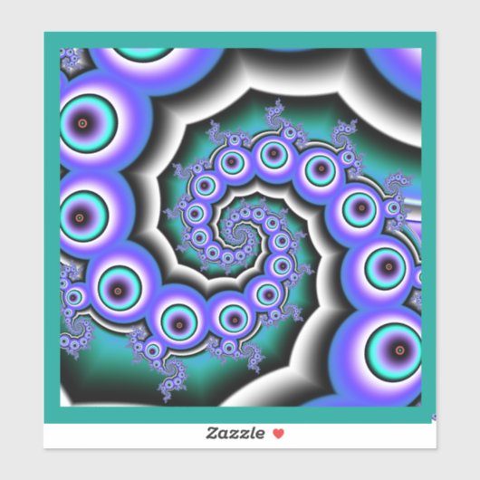 Colorful Fractal Pearls Art Design Sticker (Vel)