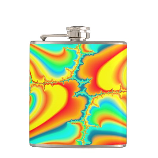 Colorful fractal psychedelic custom heupfles (Voorkant)
