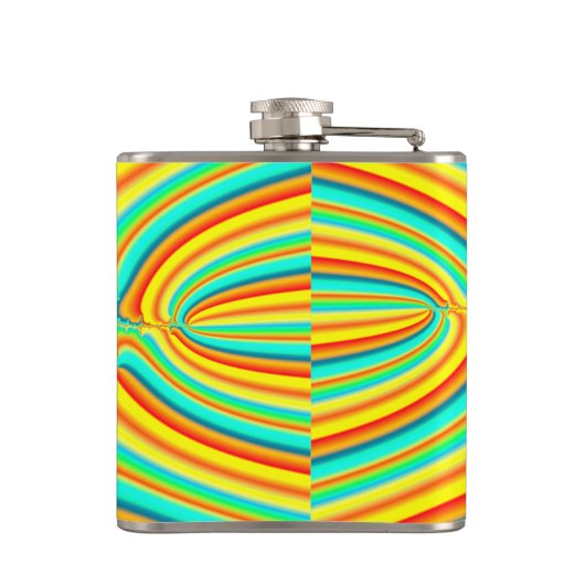 Colorful fractal psychedelic custom heupfles (Achterkant)