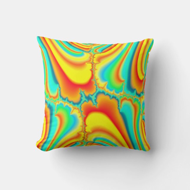 Colorful fractal psychedelic custom kussen (Voorkant)