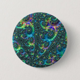 Colorful Fractal Ronde Button 5,7 Cm