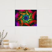 Colorful Fractal Spiral Poster (Keuken)