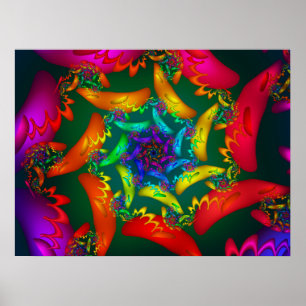 Colorful Fractal Spiral Poster