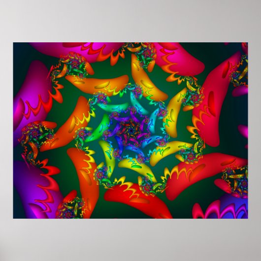 Colorful Fractal Spiral Poster (Voorkant)