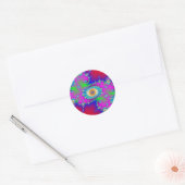 Colorful Fractal Swirls Ronde Sticker (Envelop)
