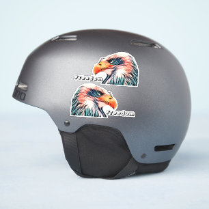 Colorful Freedom Bald Eagle Hoofd patriottische he Sticker