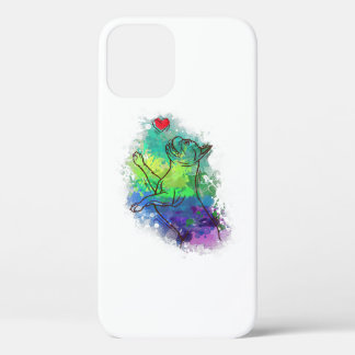 Colorful French bulldog Gift for Frenchie mam Dad iPhone 12 Hoesje