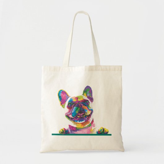 Colorful French bulldog Tote Bag (Voorkant)