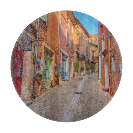 Colorful French Hillside Town Snijplank (Voorkant)