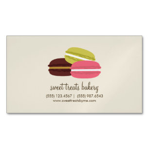 Colorful French Macarons Bakery Magnetisch Visitekaartje
