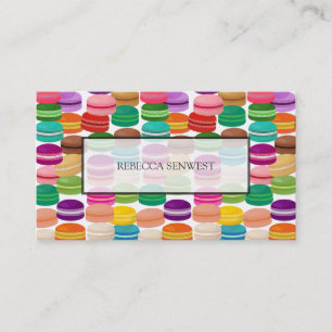 Colorful French Macarons Pastry Visitekaartje
